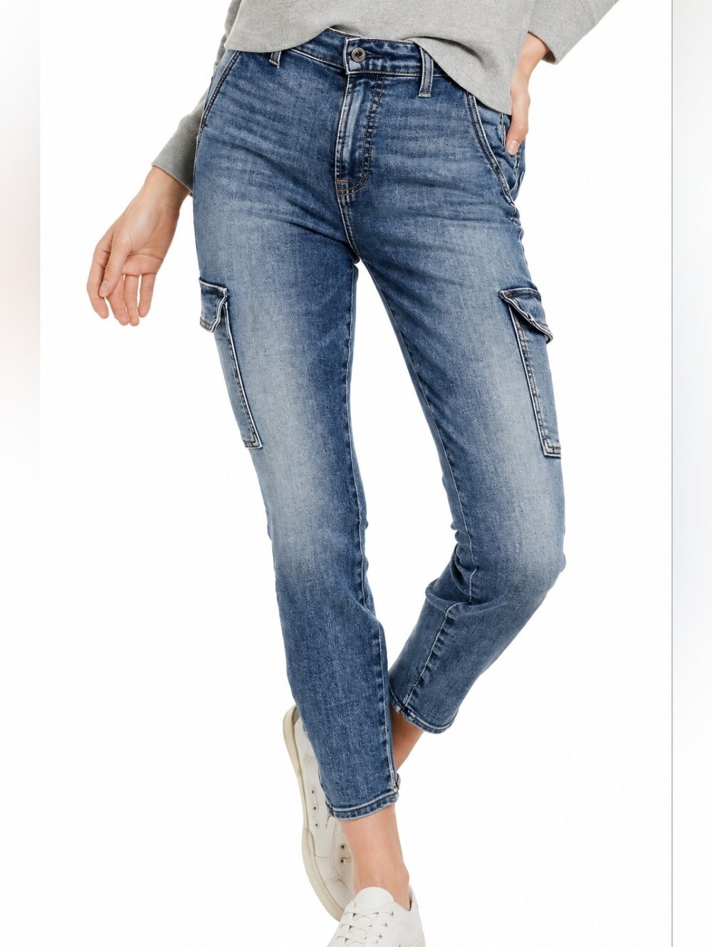 VINTAGE!! 7 For All Mankind | Blue 'Sloane'  Skinny Cargo Jeans, Waist 14"